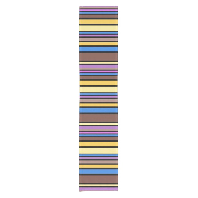 BG Stripes Pattern coloured VI + your backgr. Short Table Runner (Front)