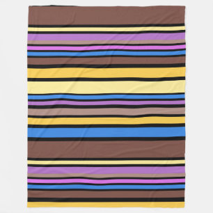 BG Stripes Pattern coloured VI + your background Fleece Blanket