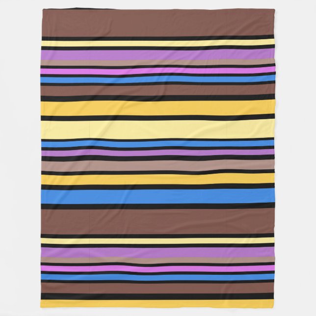 BG Stripes Pattern coloured VI + your background Fleece Blanket (Front)