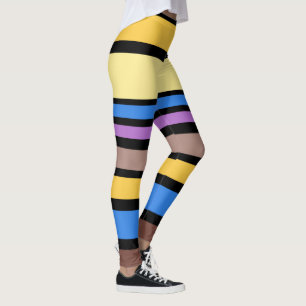 BG Stripes Pattern coloured VI + your background Leggings