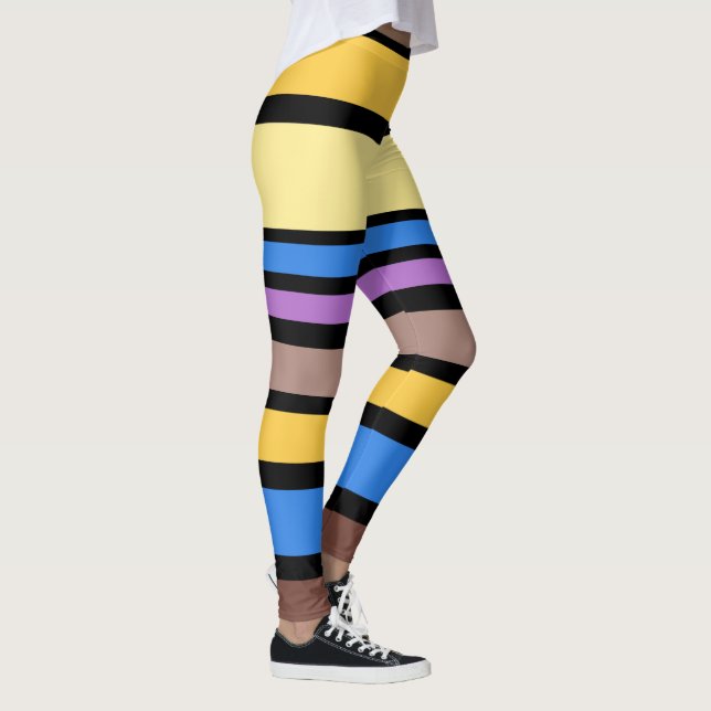 BG Stripes Pattern coloured VI + your background Leggings (Right)