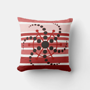 BG Stripes Pattern coloured VIII + crop circle VII Cushion