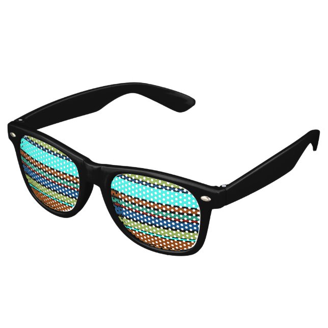 BG Stripes Pattern coloured XII + your background Retro Sunglasses (Angled)