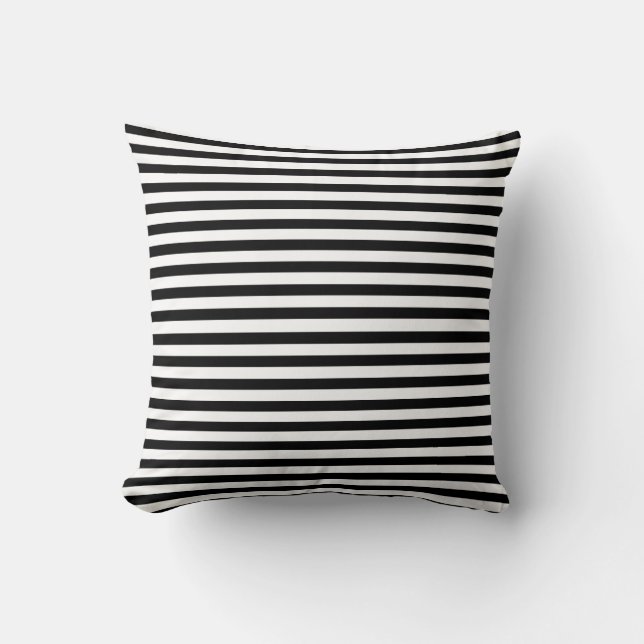 BG Stripes Pattern narrow black + your background Cushion (Front)