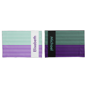 BG Stripes Pattern narrow white & black + backgr. Pillowcase