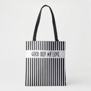 BG Stripes Pattern narrow white + your back & idea Tote Bag