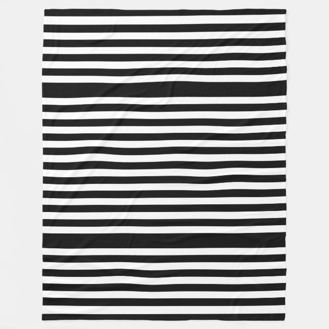 BG Stripes Pattern wride black + your background Fleece Blanket (Front)