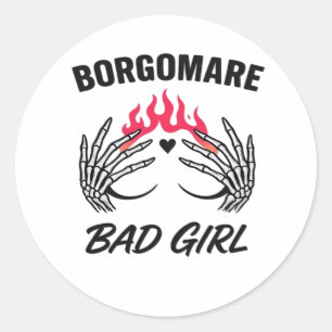 Bgm Bad Girl II - Skeleton Heart Hands   Classic Round Sticker