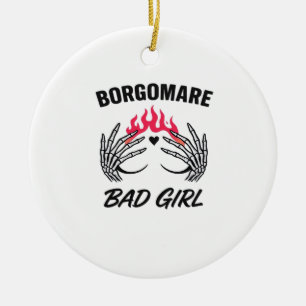 Bgm Bad Girl II Skeleton Heart Hands Edgy Vibe Ceramic Ornament