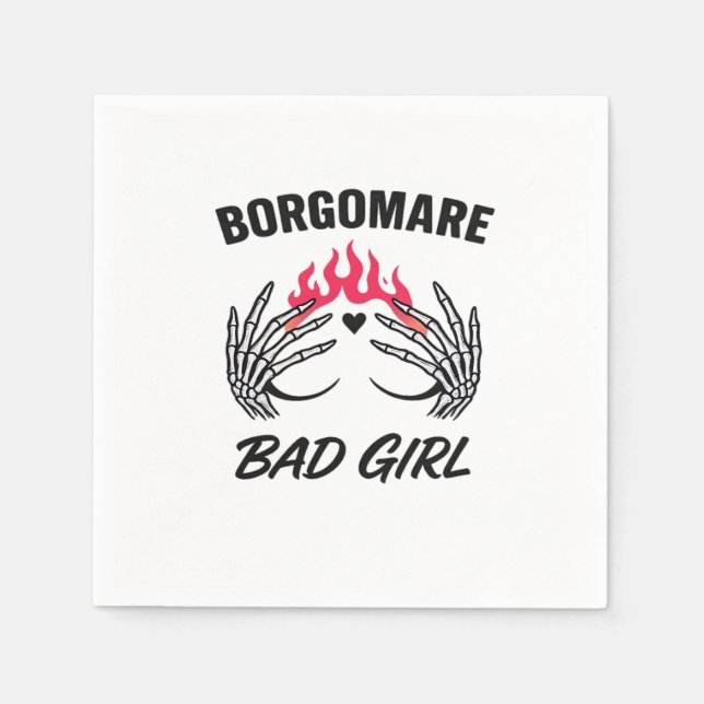 Bgm Bad Girl II - Skeleton Heart Hands   Napkin (Front)