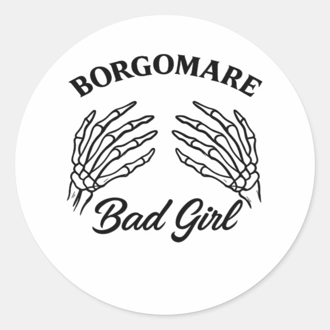Bgm Bad Girl - Skeleton Heart Hands  Classic Round Sticker (Front)