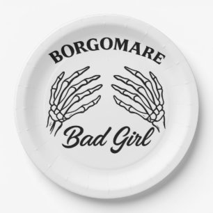 Bgm Bad Girl - Skeleton Heart Hands Paper Plate