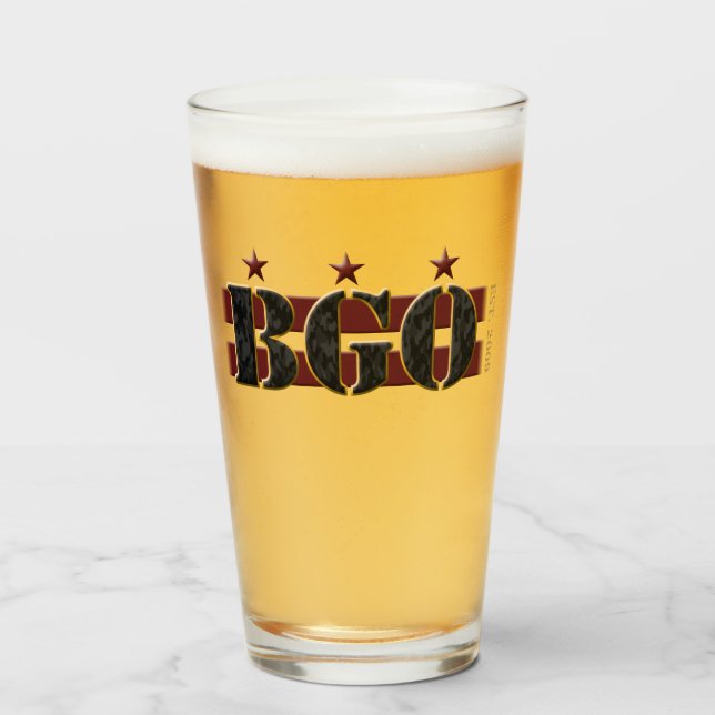 BGO Logo Beer Glass (Front Filled)