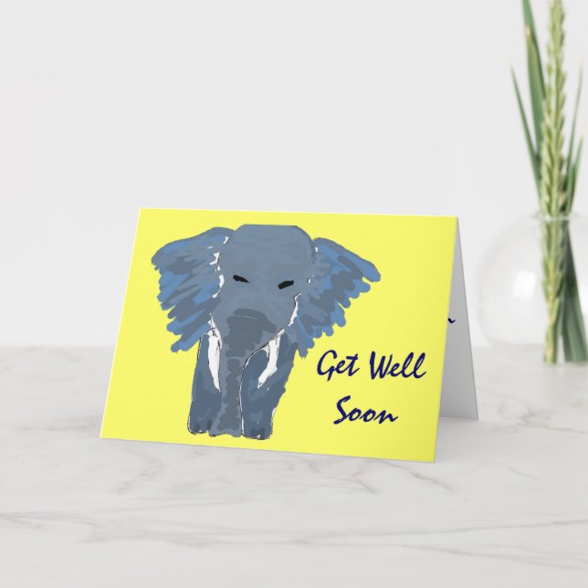 BH- Artistic Elephant Get Well Soon Card (Front)