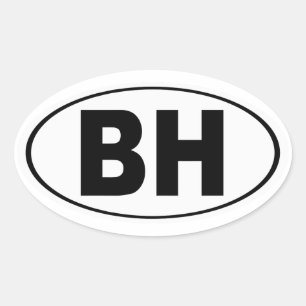 BH Beverly Hills California Oval Sticker