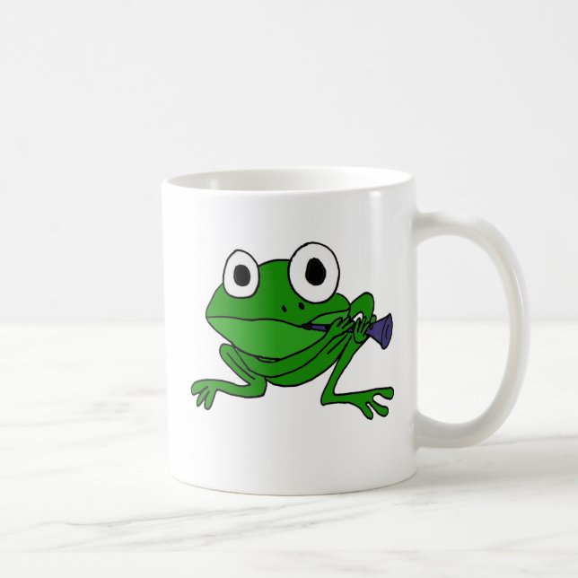 BH- Funny Frog Playing Clarinet Coffee Mug (Right)