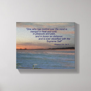 Bhagavad Gita Quote Canvas, “One who has control Canvas Print
