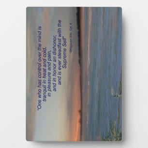 Bhagavad Gita Quote Plaque, “One who has control.. Plaque