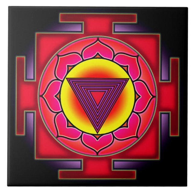 Bhairavi Yantra symbol Ceramic Tile (Front)