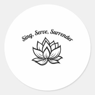 Bhakti Yoga Lotus Quote _2 Classic Round Sticker