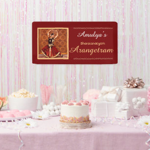 Bharatanatyam Arangetram Vinyl Banner, 61cm x 30cm Banner