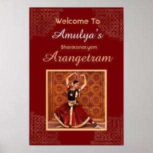 Bharatanatyam Arangetram welcome sign, personalize Poster