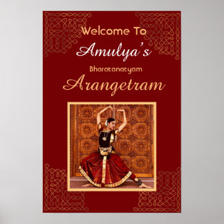 Bharatanatyam Arangetram welcome sign, personalize Poster