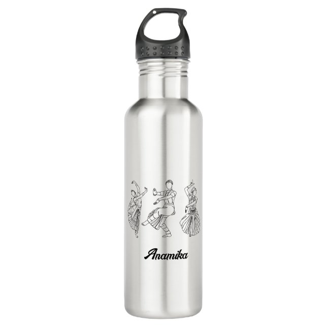 Bharatanatyam Dance custom name 710 Ml Water Bottle (Front)