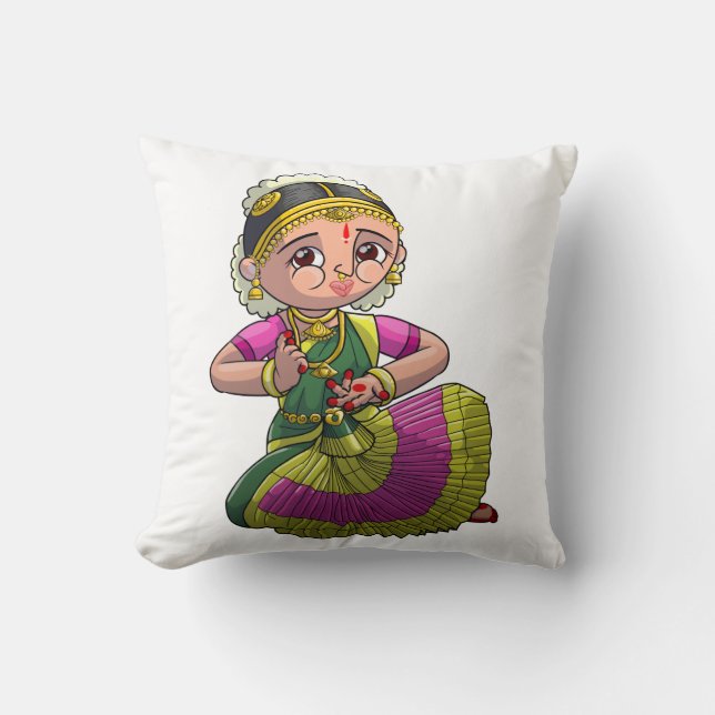 Bharatanatyam Dancer Cushion (Front)