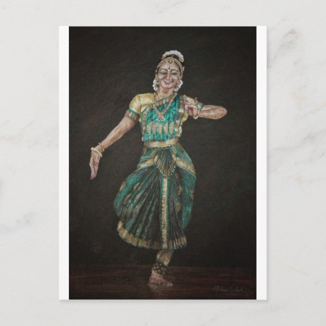 Bharatanatyam Dancer Postcard (Front)