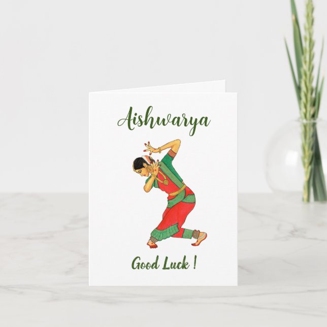 Bharatanatyam greeting card, Arangetram card (Front)