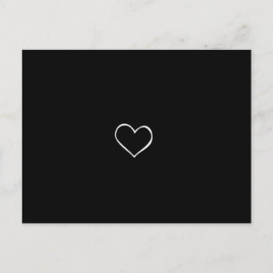 BHBL black background white heart classic love fli Postcard