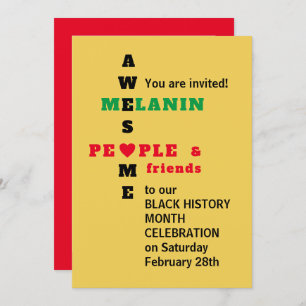 BHM Awesome Melanin   Black History Month Invite