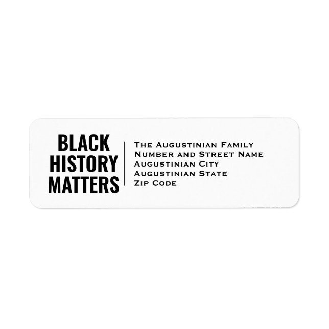 BHM BLACK HISTORY MATTERS Return Address Label (Front)