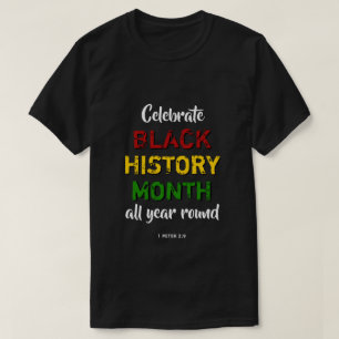 BHM Celebrate Black History Month Bible Christian T-Shirt