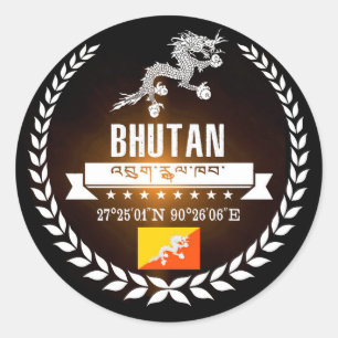 Bhutan Classic Round Sticker