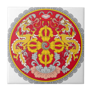 Bhutan Coat of Arms Ceramic Tile