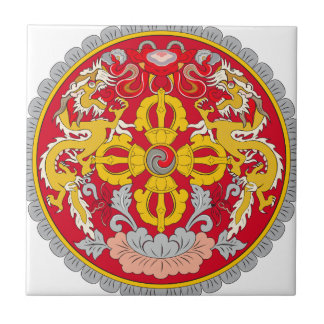 Bhutan Coat of Arms Ceramic Tile