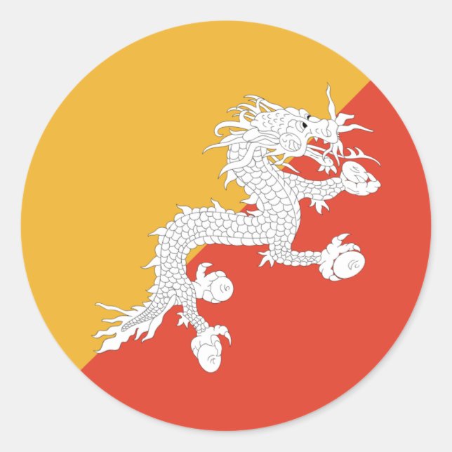 Bhutan Fisheye Flag Sticker (Front)