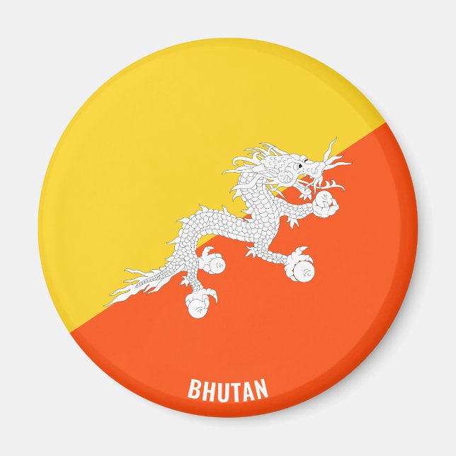 Bhutan Flag Charming Patriotic Magnet (Front)