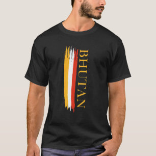 Bhutan Flag Colour Stripes T-Shirt
