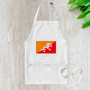 Bhutan Flag Design with White Dragon Standard Apron