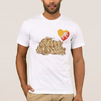 Bhutan Flag Heart and Map T-Shirt