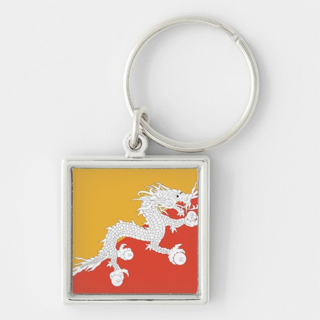 Bhutan Flag Key Ring (Front)