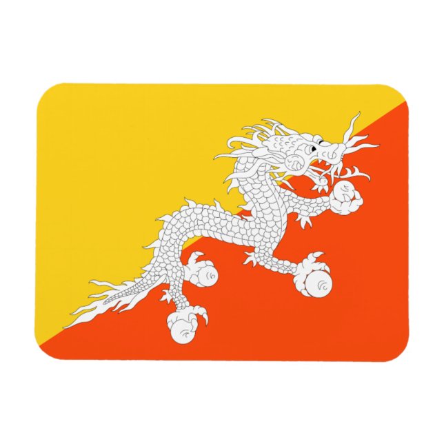 Bhutan flag magnet (Horizontal)