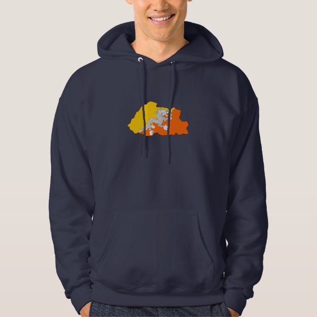 Bhutan flag map hoodie (Front)