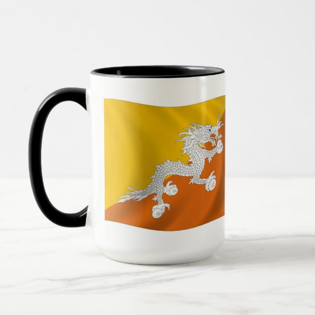 Bhutan Flag Mug (Left)