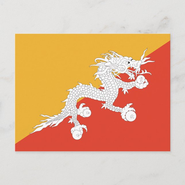 Bhutan Flag Postcard (Front)