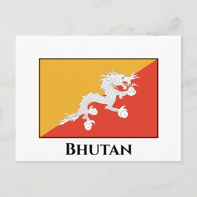 Bhutan Flag Postcard (Front)