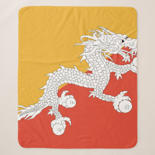 Bhutan Flag Sherpa Blanket